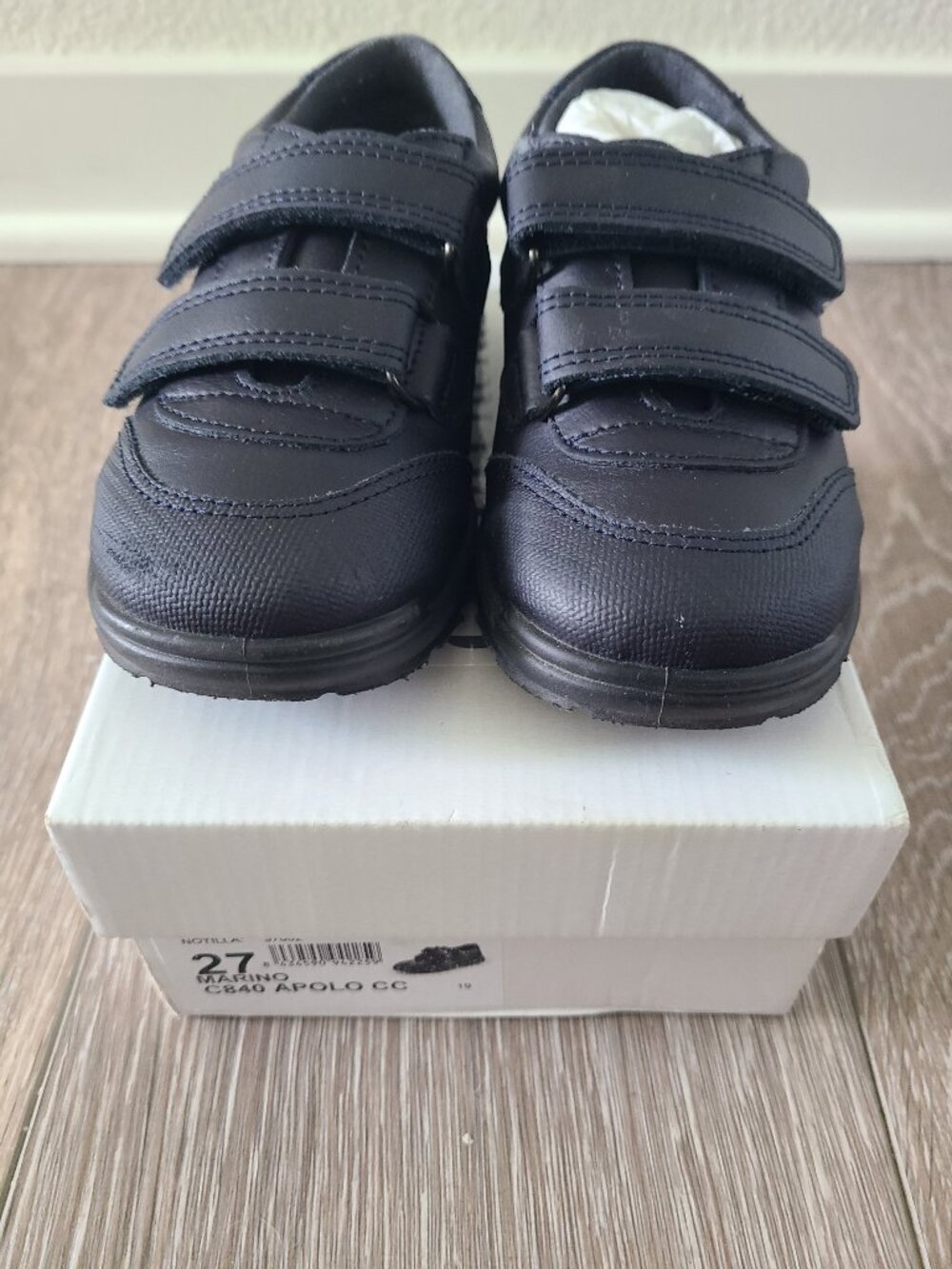 Childrenchic NIB Double Rip-Tape Trainers in Navy, 27